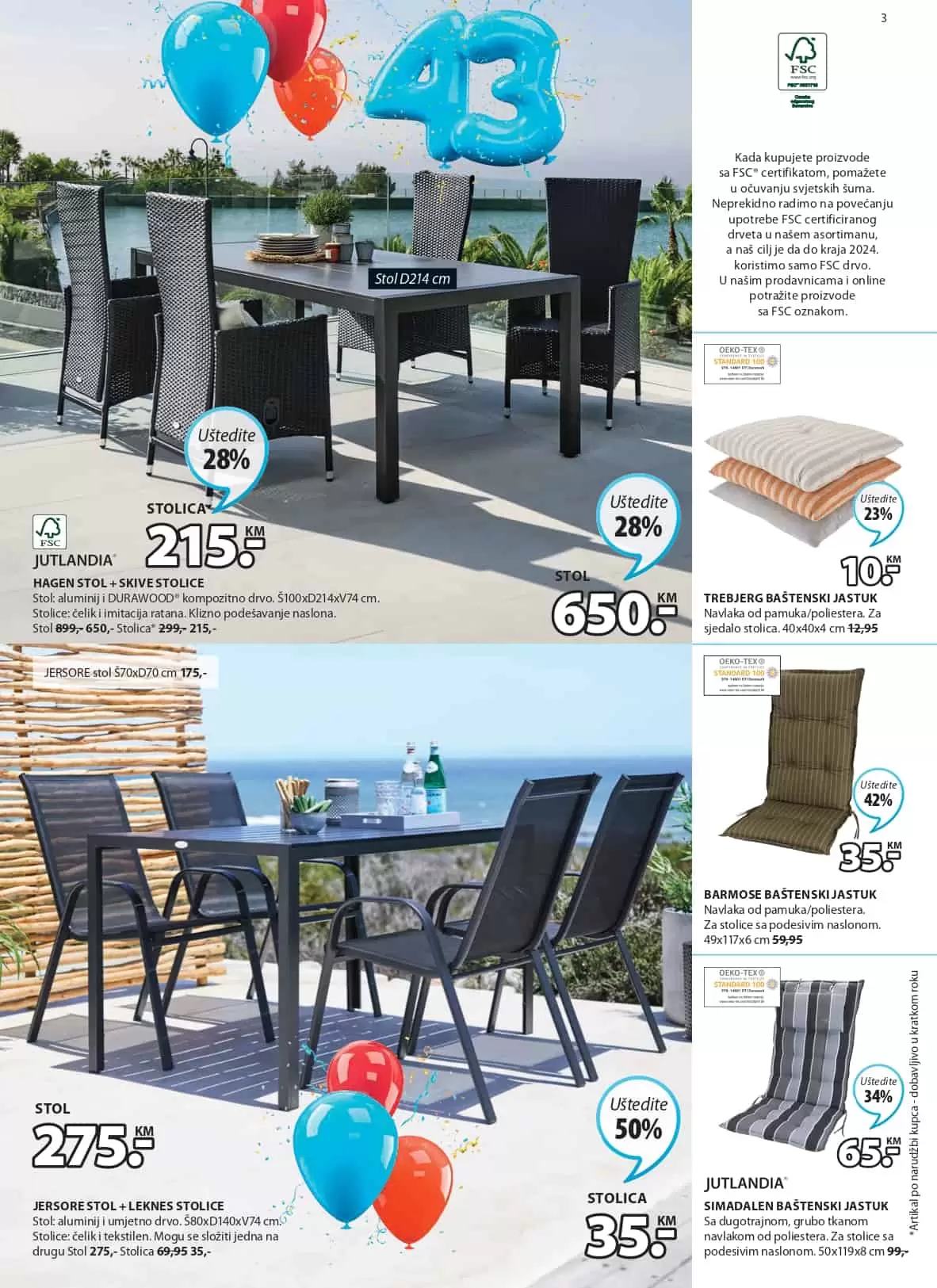 Kako urediti balkon/vanjski prostor? Inspriaciju ćete pronaći u novom JYSK katalogu. Kupujte po sniženim cijenam baštenske garniture, stolove, stolice, ljuljačke, ležaljke. 