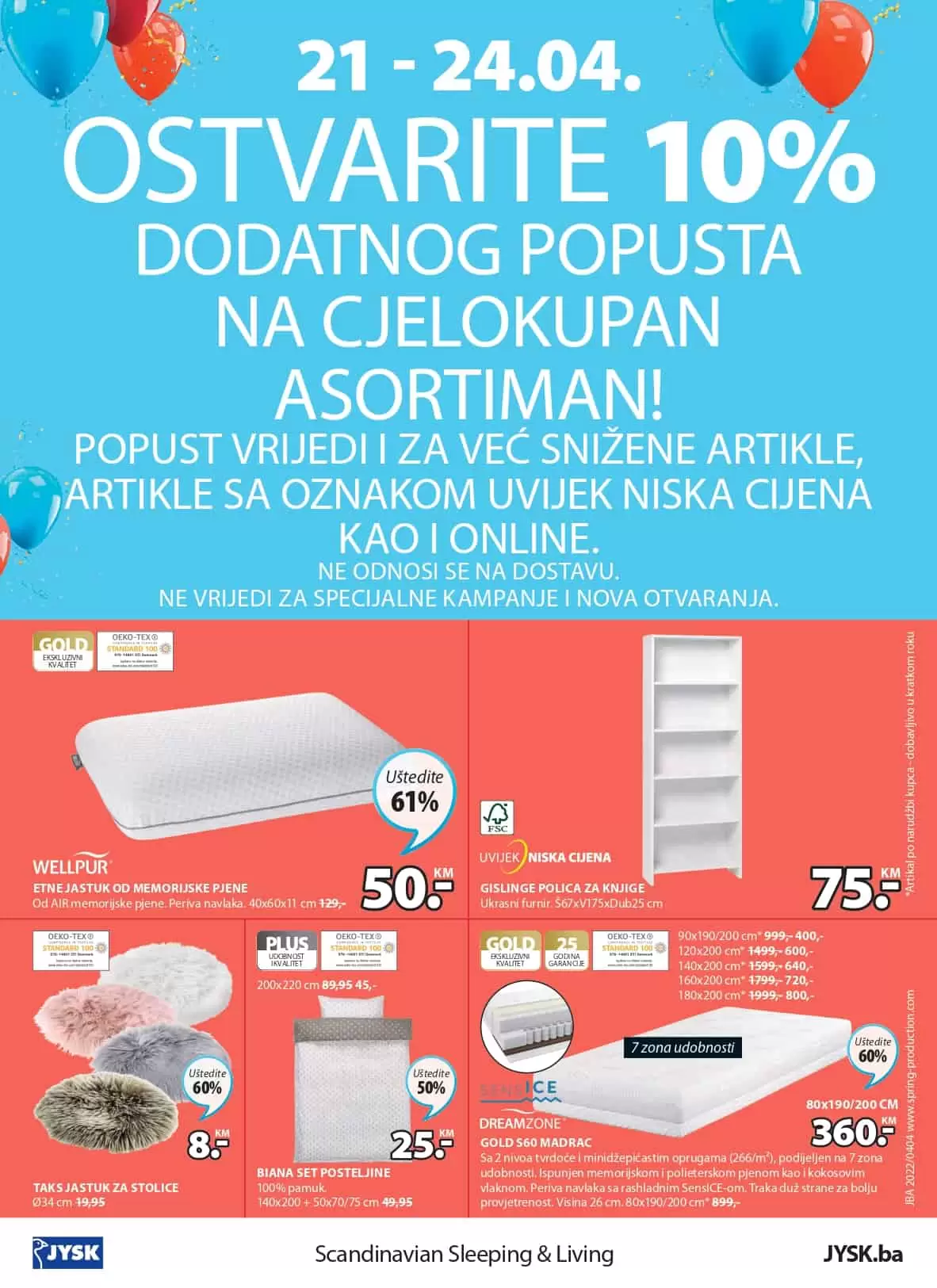 Jysk akcijski katalog  donosi nam super sniženja i do 65%!