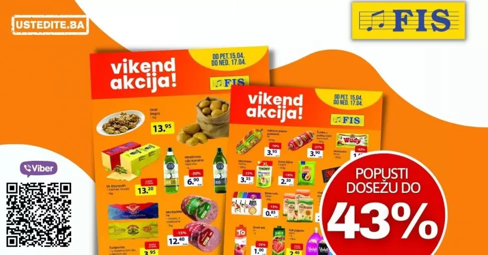 Fis vikend akcija donosi nam super cijene maslinovog ulja, sira Edamer i Gouda, Oraha jezgra. Kupujte po akcijskim cijenama!