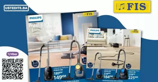 Pogledajte sniženje Philips usisvača u Fis prodajnim centrima!