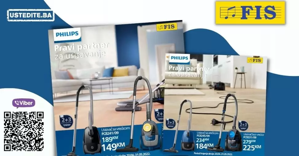 Pogledajte sniženje Philips usisvača u Fis prodajnim centrima!
