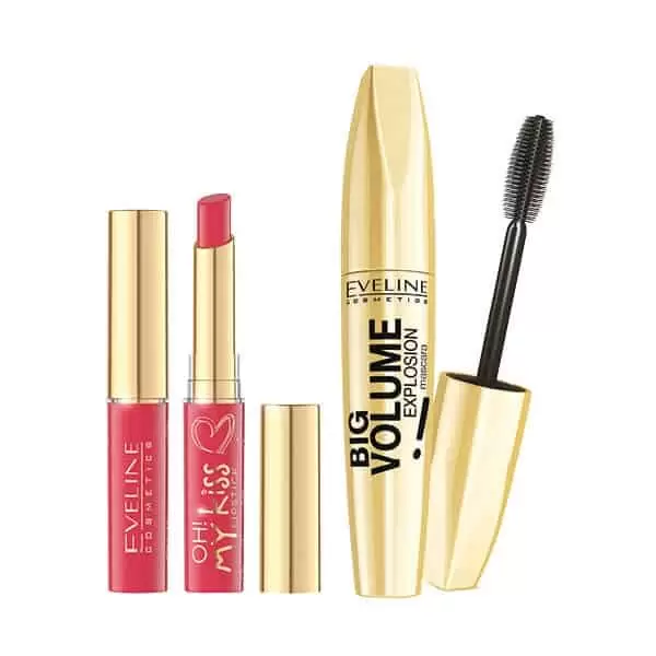 Eveline Big Volume Explosion maskara + Eveline Oh My kiss ruž za usne