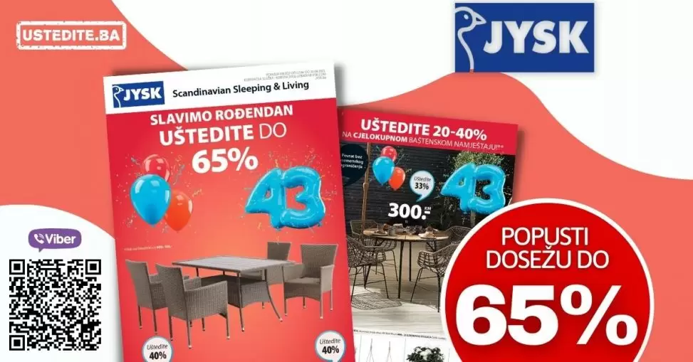 U JYSK prodavnicama ocekuju vas popusi i do 65%. Pogledaj novi jysk katalog i uzivajte u pogodnostima.