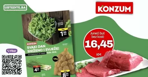 Konzum katalog ' svježa ponua' donosi nam super cijene voća, povrća i mesa.