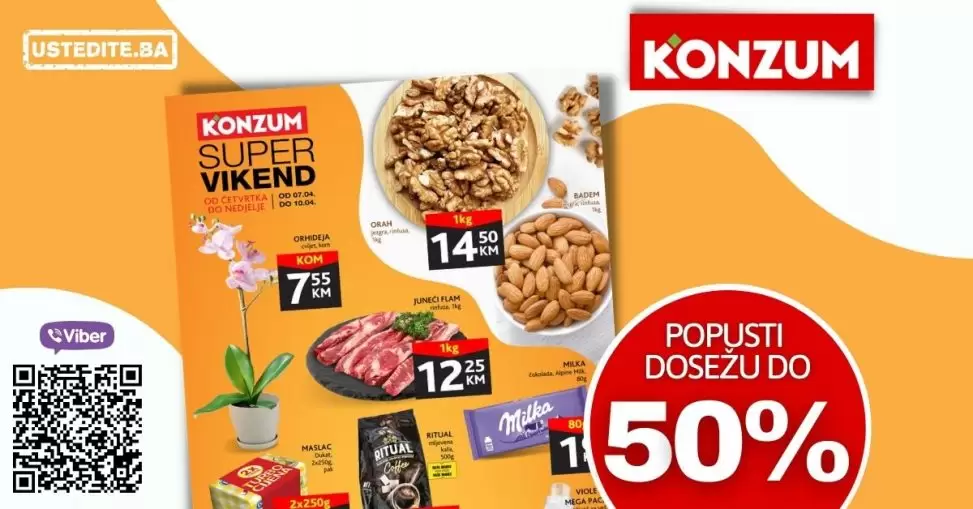 Konzum vikend akcija donos nam super cijene! Po akcijskim cijenama u svojoj omiljenoj Konzum prodavnici pronadjite Ariel deterdzent, instant kafu, nivea gel za tusiranje!