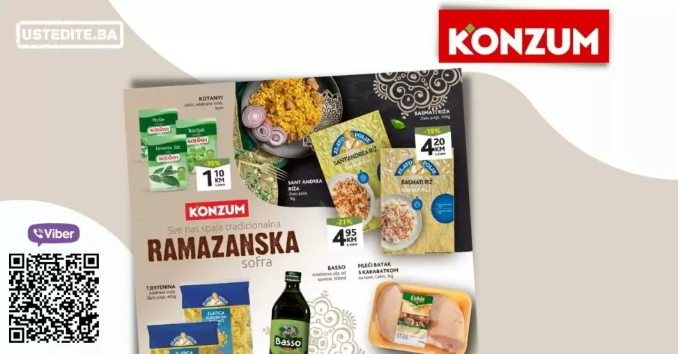 Konzum ramazanska sofra donos nam super uštede na prehrambenim proizvodima.