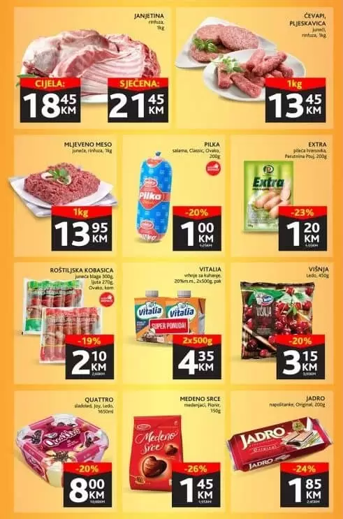 Konzum vikend akcija donosi nam snižene cijene kafe, svjezeg mesa, oraha, mesnih preradjevna i još mnogo toga! Posjetite Konzum prodavnice i iskoristite popuste.