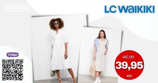 Lagana bjela haljina sa cvjetovima idealna je za suncane dane. Lagane haljine potrazite u najblizoj LC Waikiki prodavnici.