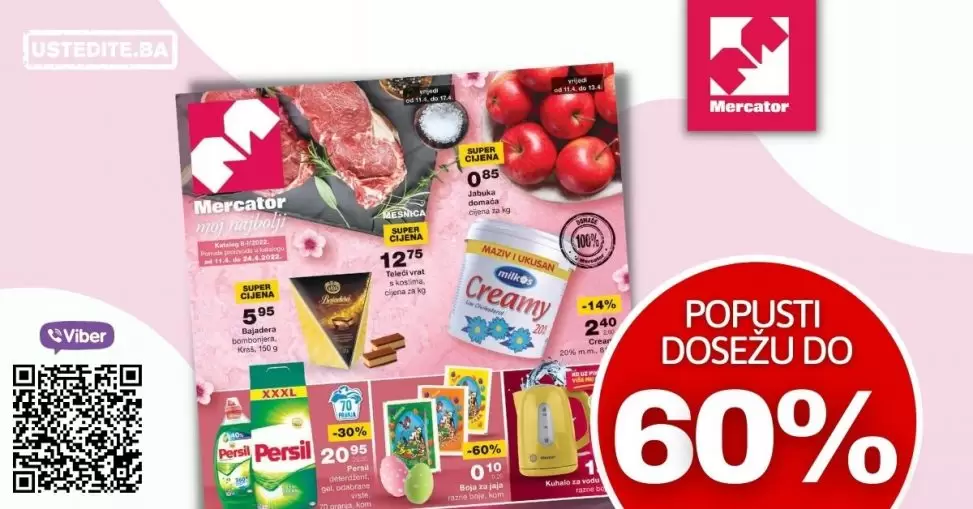 Mercator katalog donosi nam snižene/akcijske cijene prehrame, kucne hemije i opreme, proizvoda za njegu i hiigijenu.