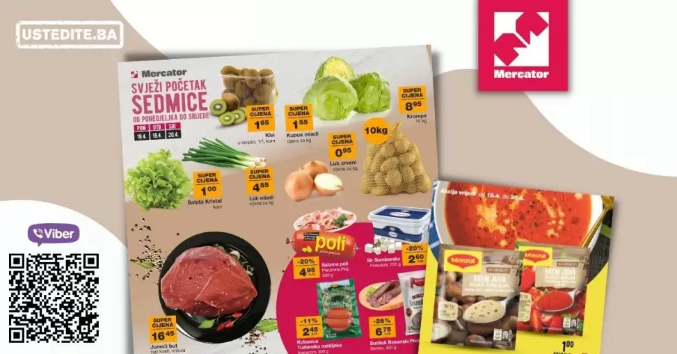 Mercator super akcija za početak sedmice. Sniženje povrća i svježeg mesa!