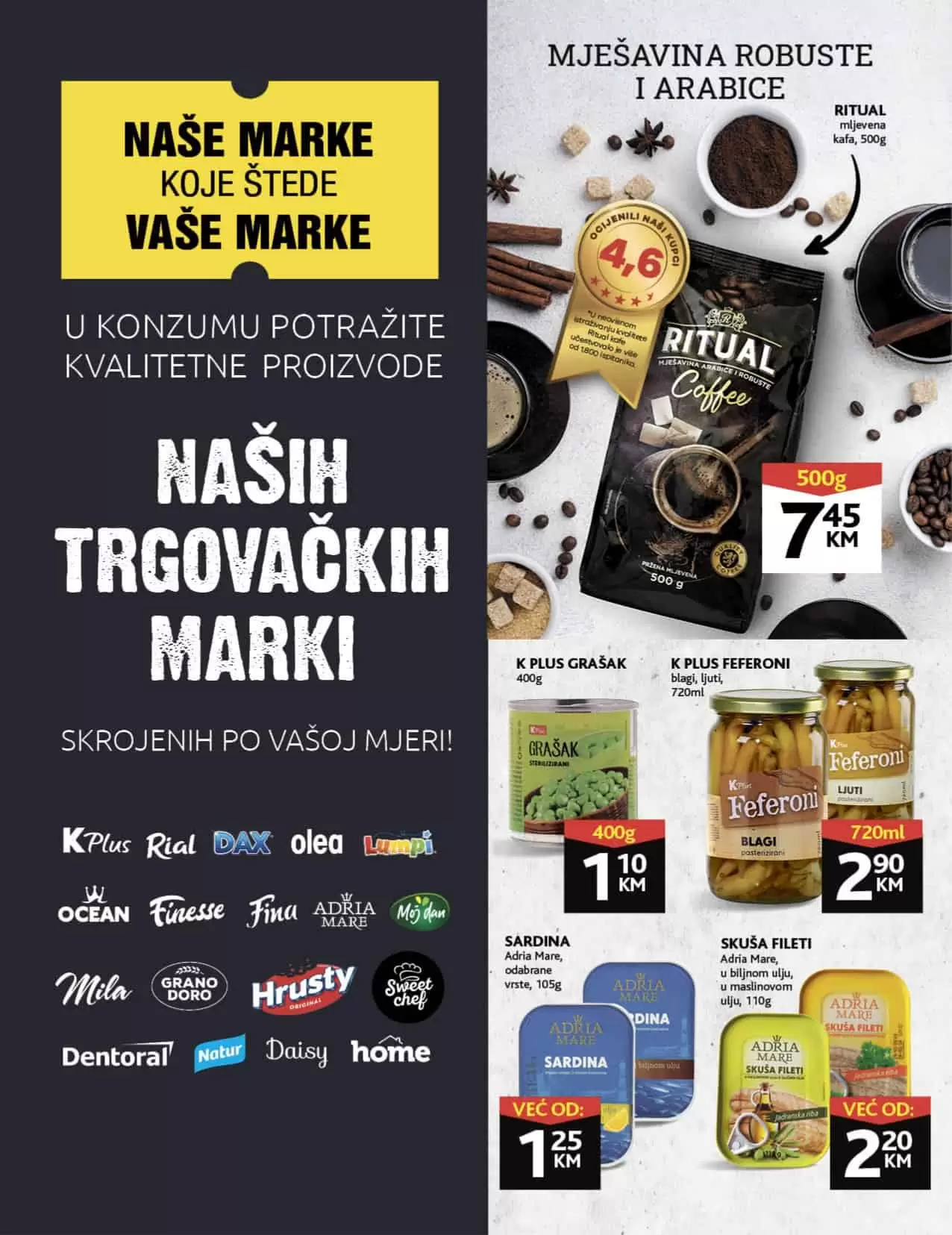 Konzum katalog donosi nam super cijene hrane, deterdženata, pelena za bebe, kuhinjskog pribora i posudja!
