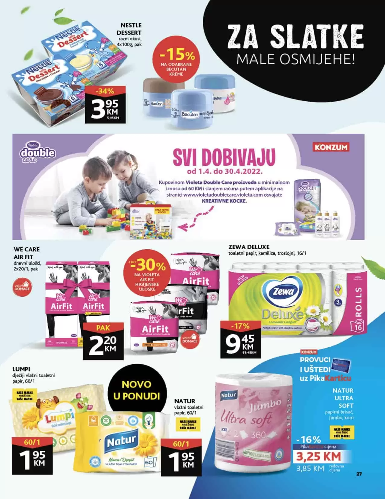 Konzum katalog donosi nam super cijene hrane, deterdženata, pelena za bebe, kuhinjskog pribora i posudja!
