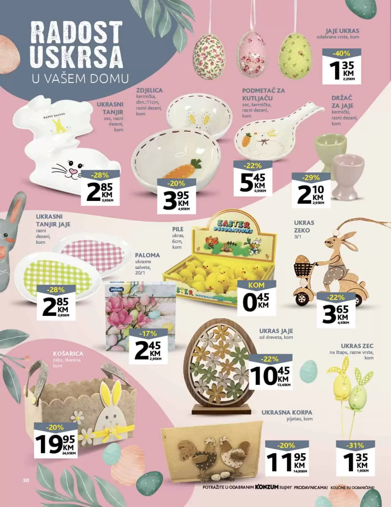 Konzum katalog donosi nam super cijene hrane, deterdženata, pelena za bebe, kuhinjskog pribora i posudja!