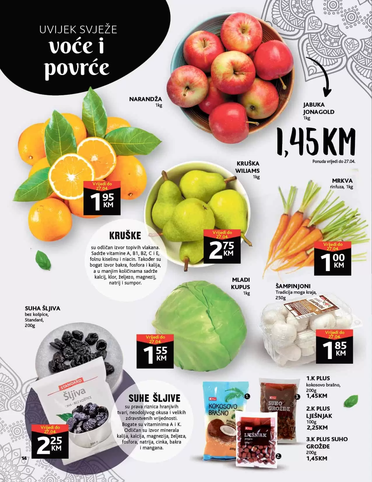 akcijske cijene voca i povrca