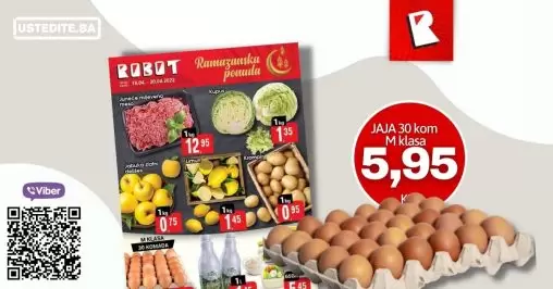 Robotva super akcija za poocetak sedmice donosi nam snizenje hrane. Na snizenju su jaja, jogurt, jabuke, limun