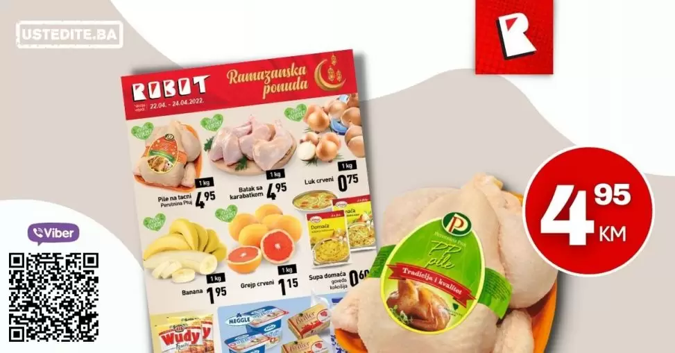 Robot vikend akcija donosi nam super cijene piletine, voca i povrca, kafe!