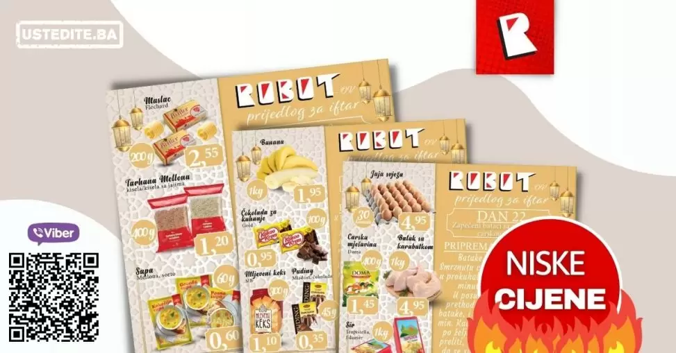 Robot nam donosi sjajne ideje za Iftar. Pogledajte i njihovu akcijsku ponudu prehrambenih proizvoda.