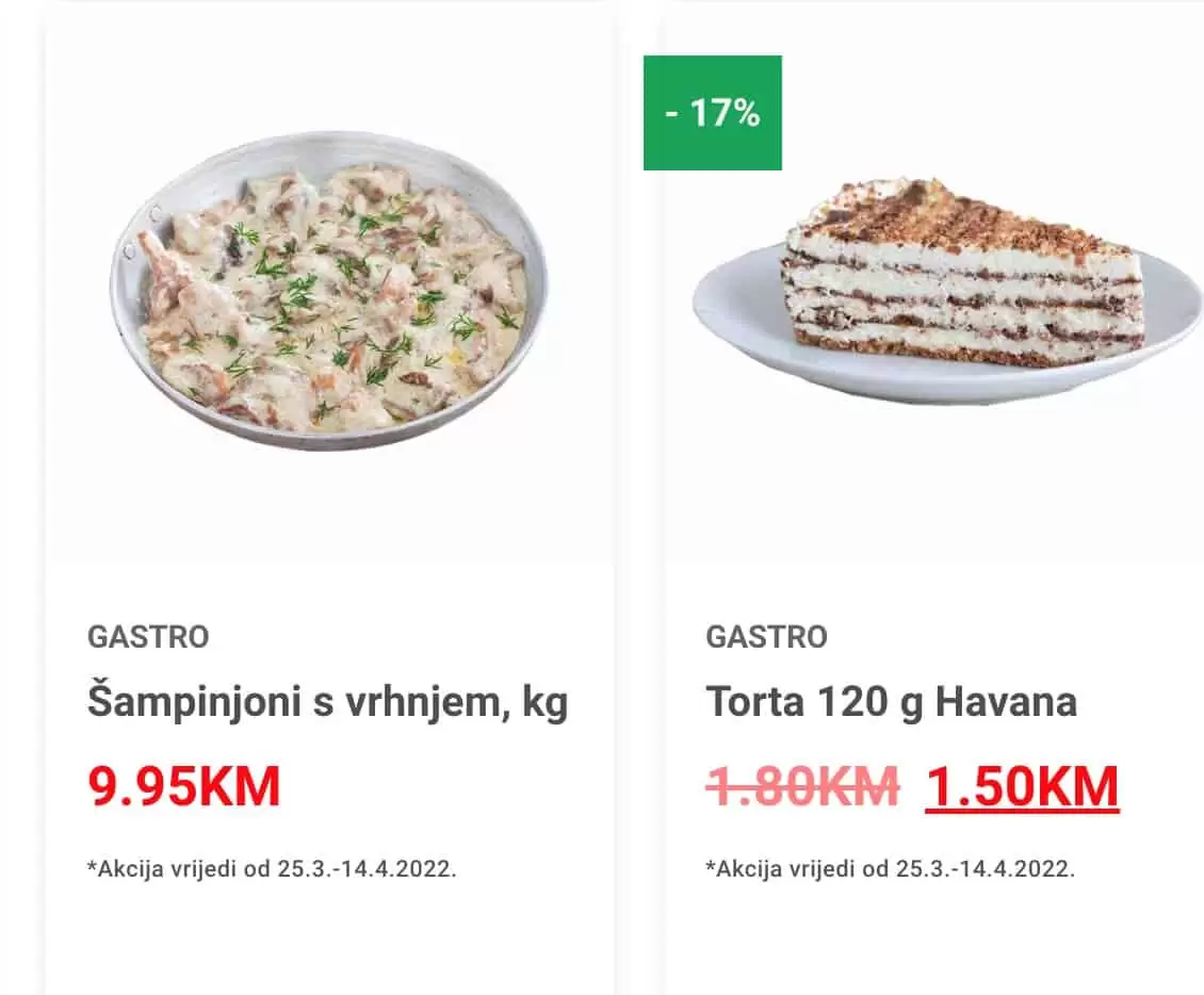 Bingo nam donosi akcijske cijene gotovih jela.
