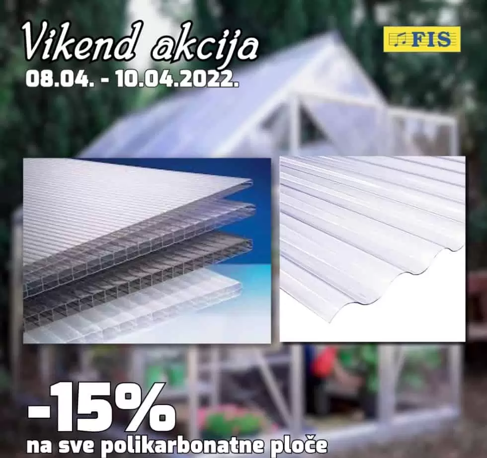 Polikarbonatne ploče za prekrivanje nadstrešnice, terasa, staklenike
