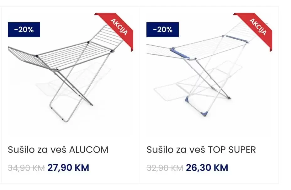 U nastavku pogledajte akcijske cijene sušila za veš u Fis prodajnim centrima!