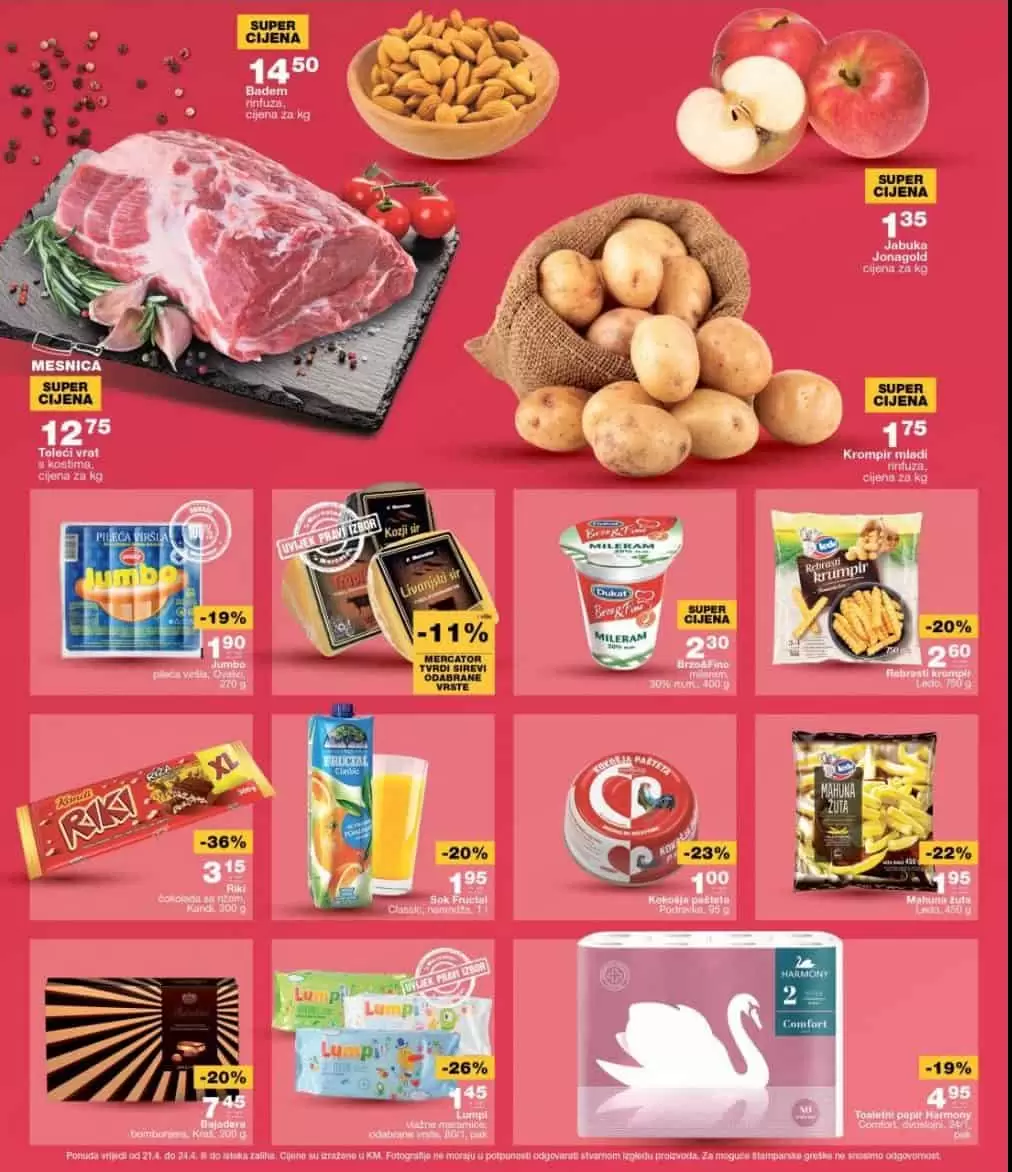 Mercator viken akcija donosi nam akcijske cijene svjezeg mesa, sira, oraha, luka,