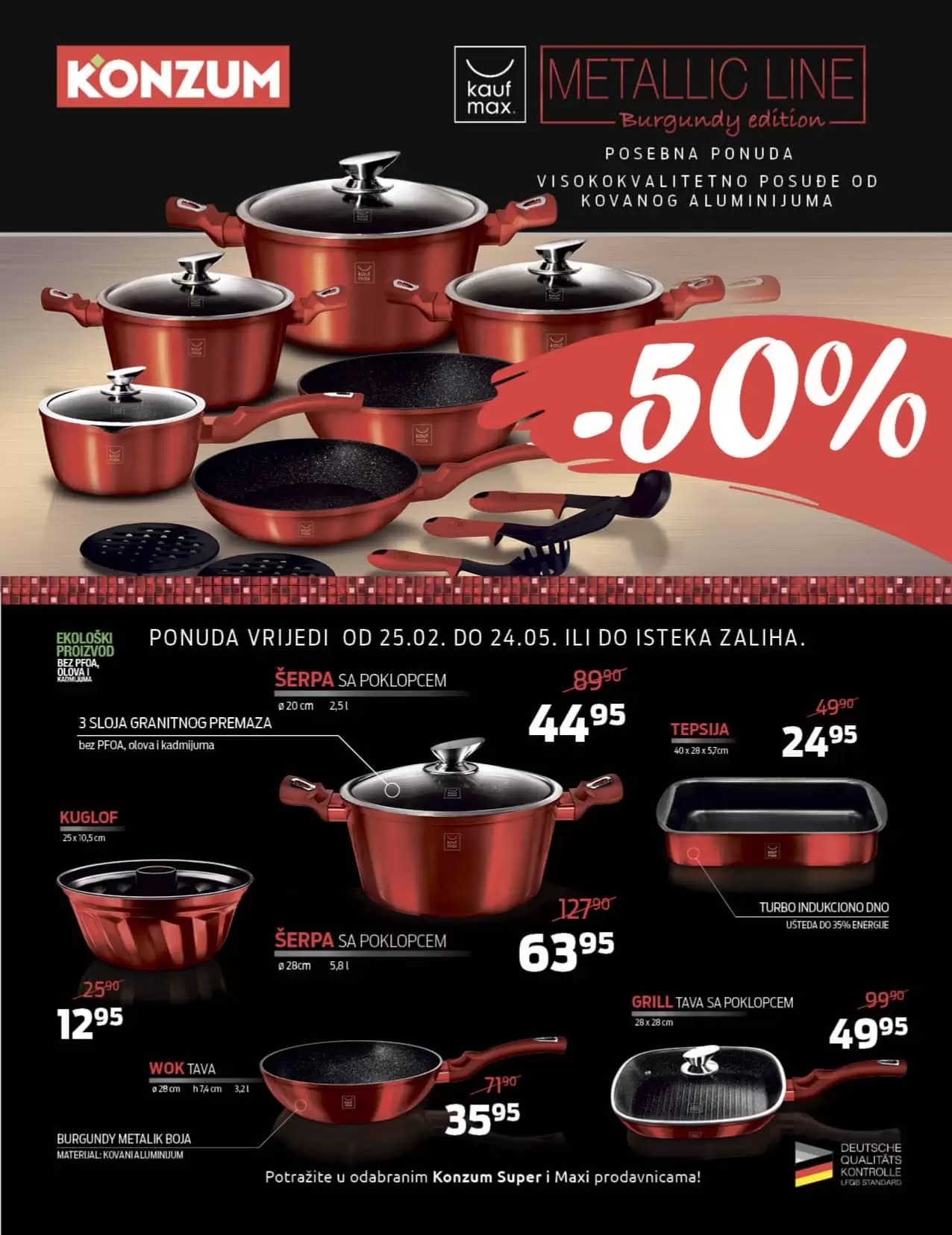 Konzum tematski katalog donosi na popuste i do 50%! Uskrs, kuhinjski pribor i posudje, donji veš, tekstil bicikla, romobli,..