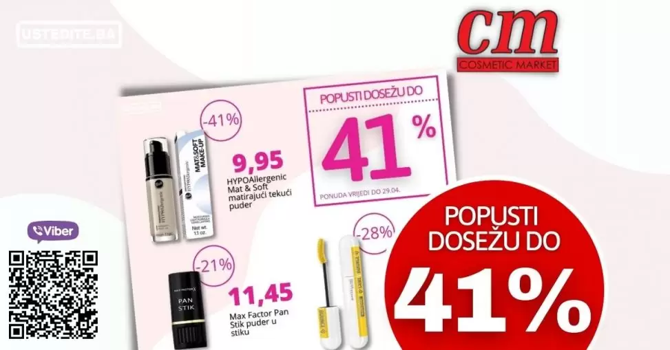 U cm-u popusti dosežu i do 41% do 29.04.2022. Ponuda koju ne smijete propustiti! TOP 3 proizvoda po TOP cijeni! Brzo u najbližuu cm prodavnicu!