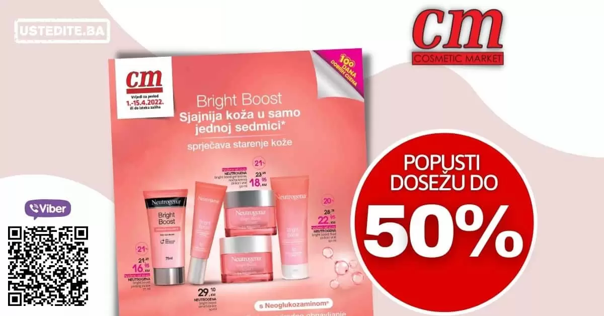 Vrijeme je za novi cm katalog! Donosi nam sjajnu ponudu make up prozivoda, parfema, prozivoda za njegu lica i tijela, baby kozmetike i higijene, prozivoda za čišćenje doma..  cm akcijski katalog donosi na popuste i do 50% na odabrani asortiman.