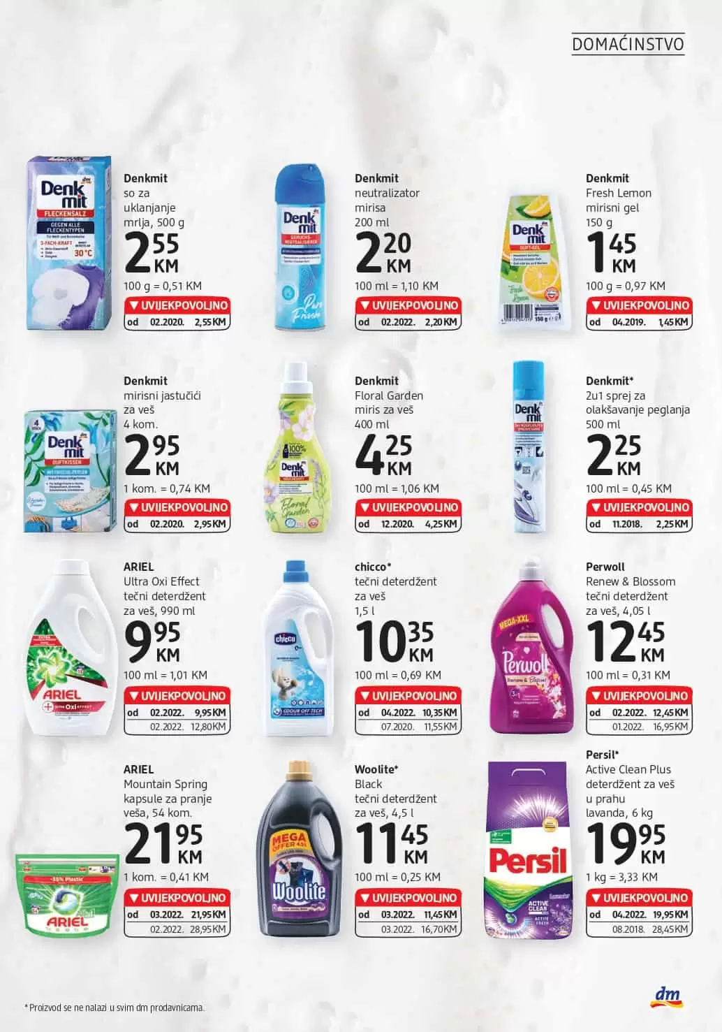 dm Katalog donosi nam UVIJEKPOVOLJNO cijene. u dm prodavnicama pronadjite make up, proizvode za njegu i ljepotu, BIO proizvode, pelene za bebe i još mnogo toga po akcijskim cijenama!