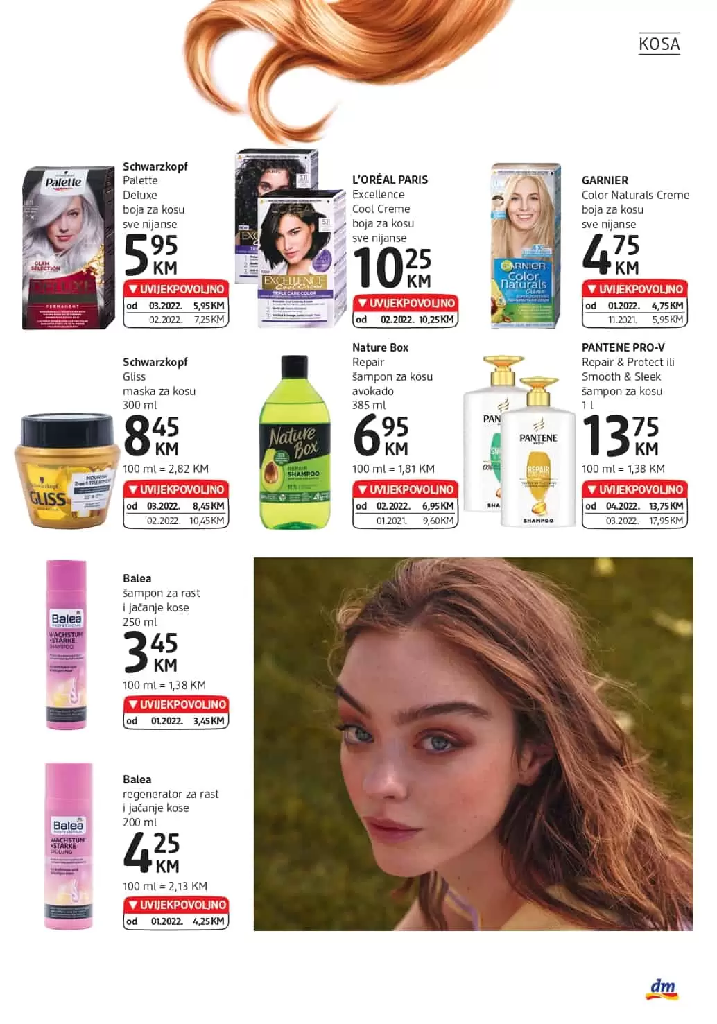 NOVI dm Katalog donosi nam UVIJEKPOVOLJNO cijene. u dm prodavnicama pronadjite make up, proizvode za njegu i ljepotu, BIO proizvode, pelene za bebe i još mnogo toga po akcijskim cijenama!