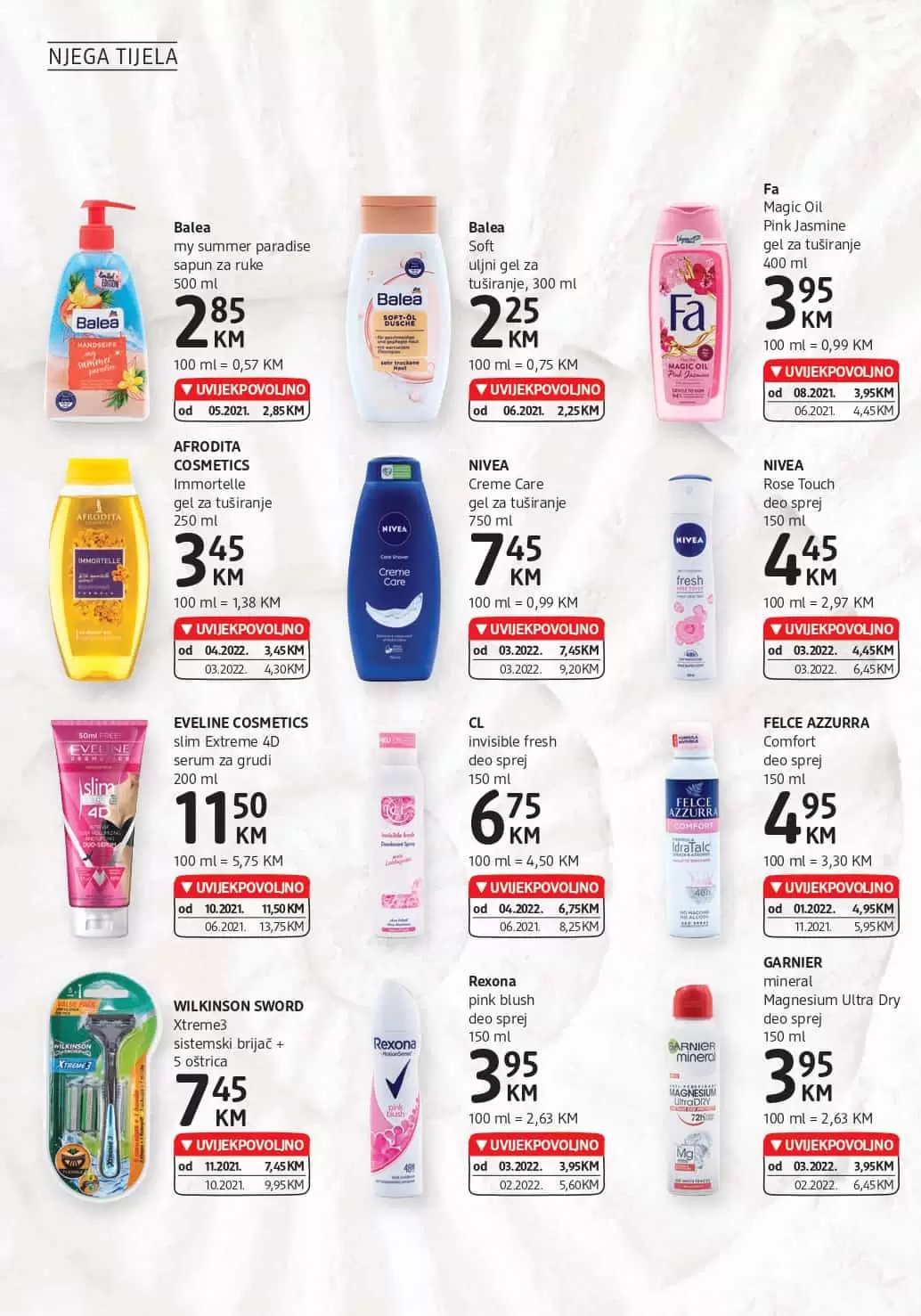 NOVI dm Katalog donosi nam UVIJEKPOVOLJNO cijene. u dm prodavnicama pronadjite make up, proizvode za njegu i ljepotu, BIO proizvode, pelene za bebe i još mnogo toga po akcijskim cijenama!