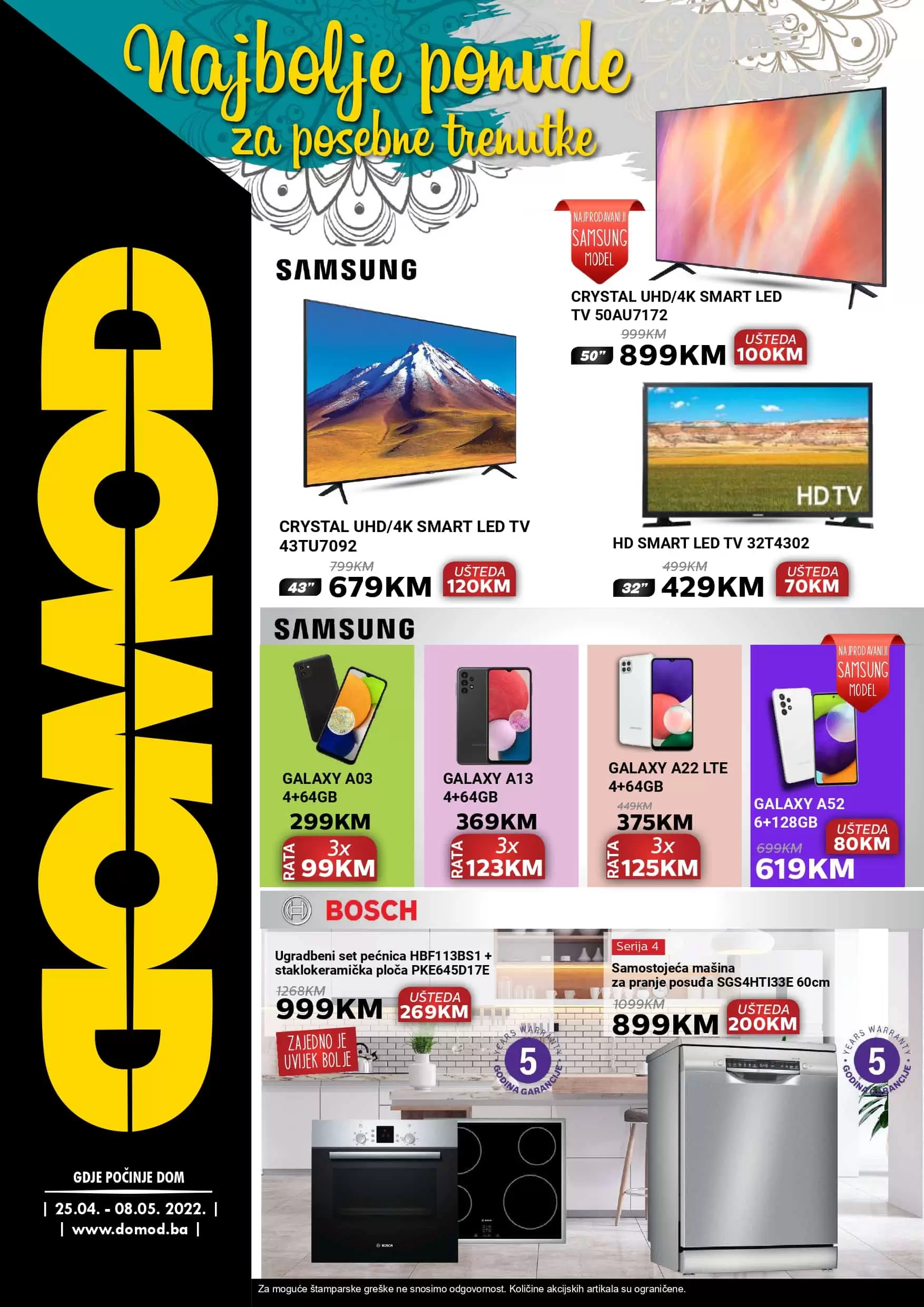 Domod katalog donosi nam supeer sniženje tehnike, bicikala, bijele i ugradbene tehnike!