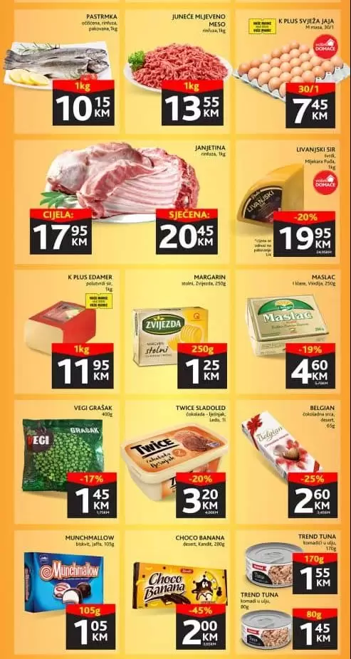 Nova Konzum vikend akcija donosi nam popuste i do 60%! Svjeze meso, mlijecni asortiman, kafa, puter, maslac samo su neki od sniženih proizvoda!