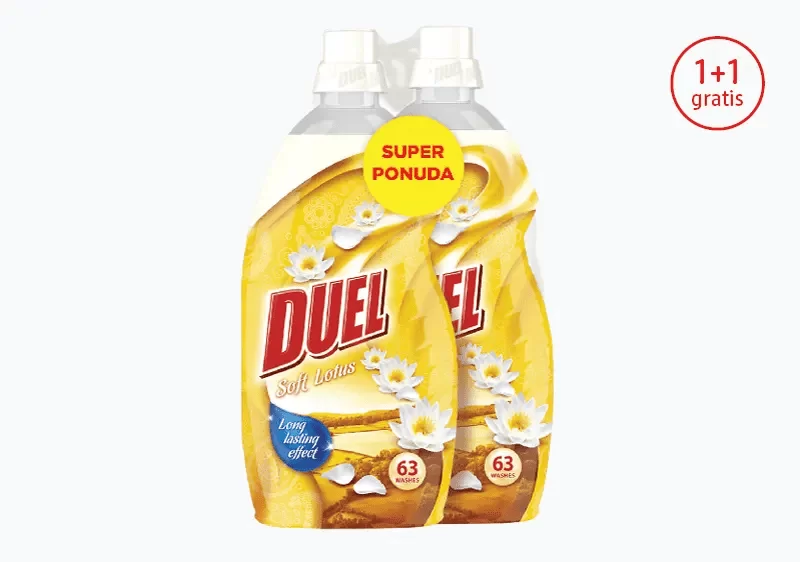 Popularni žuti Duel! Duel Soft Lotus omekšivač za veš 63 pranja 2 komada samo 8,95 KM!