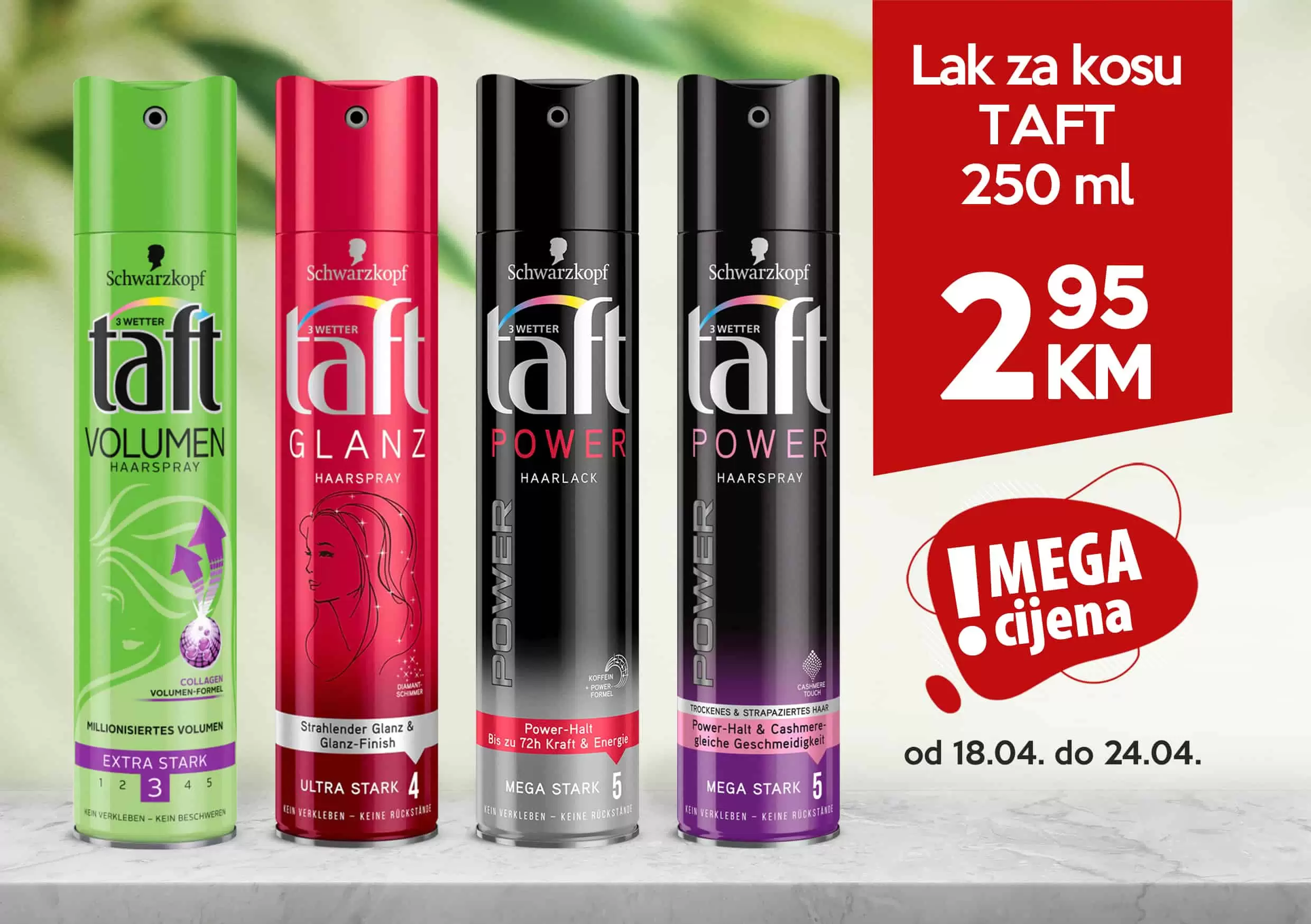 Mega cijena u mega Diskont radnjama! Taft lak samo 2,95 KM!
