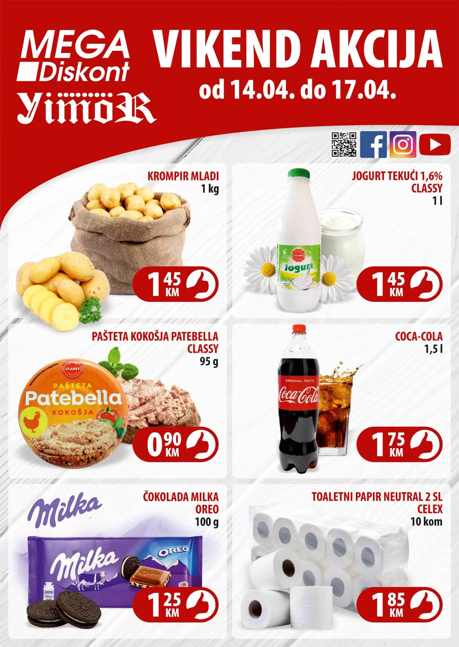 Mega Diskont & Yimor vikend akcija donosi nam 6 artikala po super cijeni!