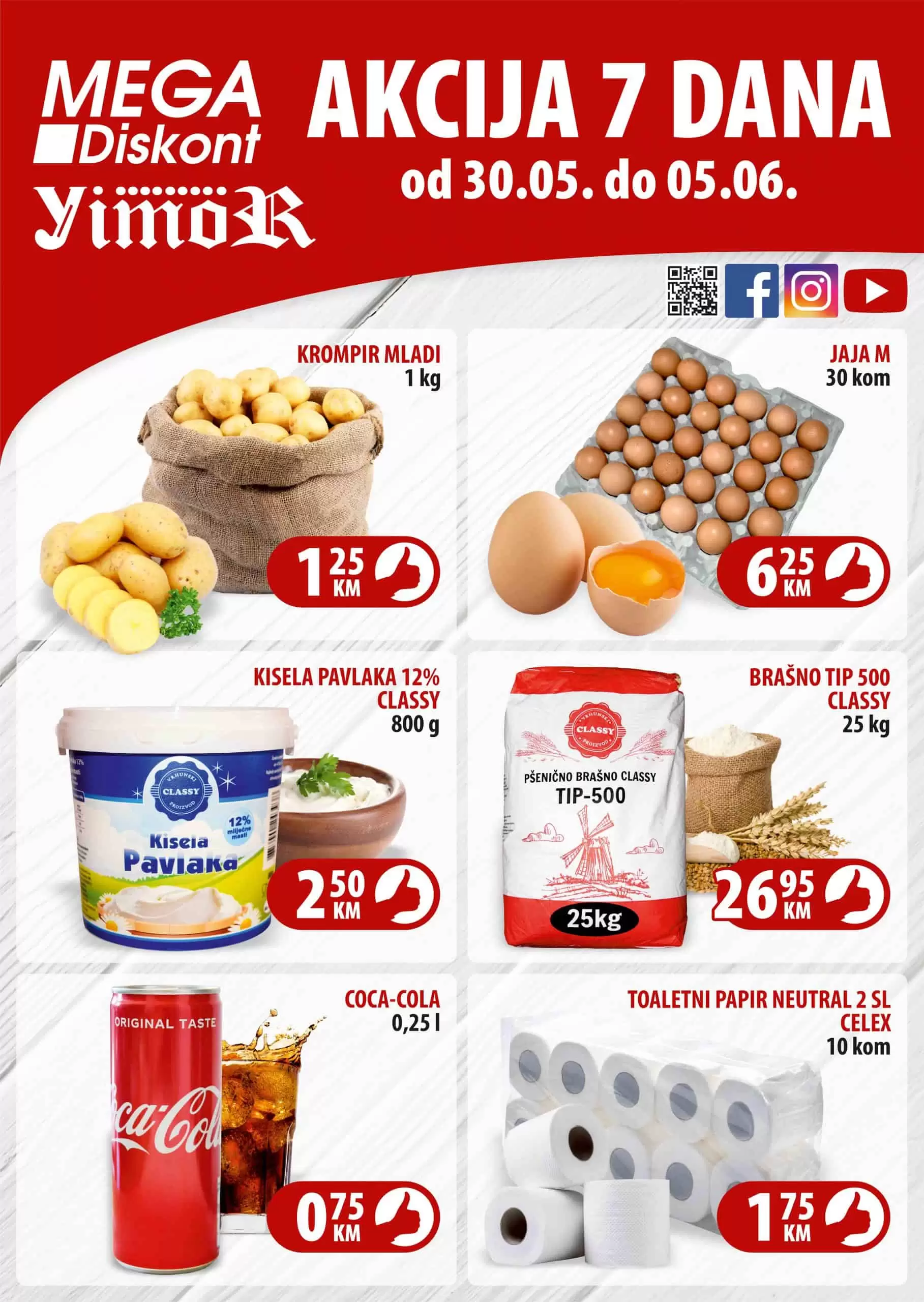 YIMOR i MMEGA DISKONT akcija 7 dana donosi nam TOP 6 artikala po niskoj cijeni! 