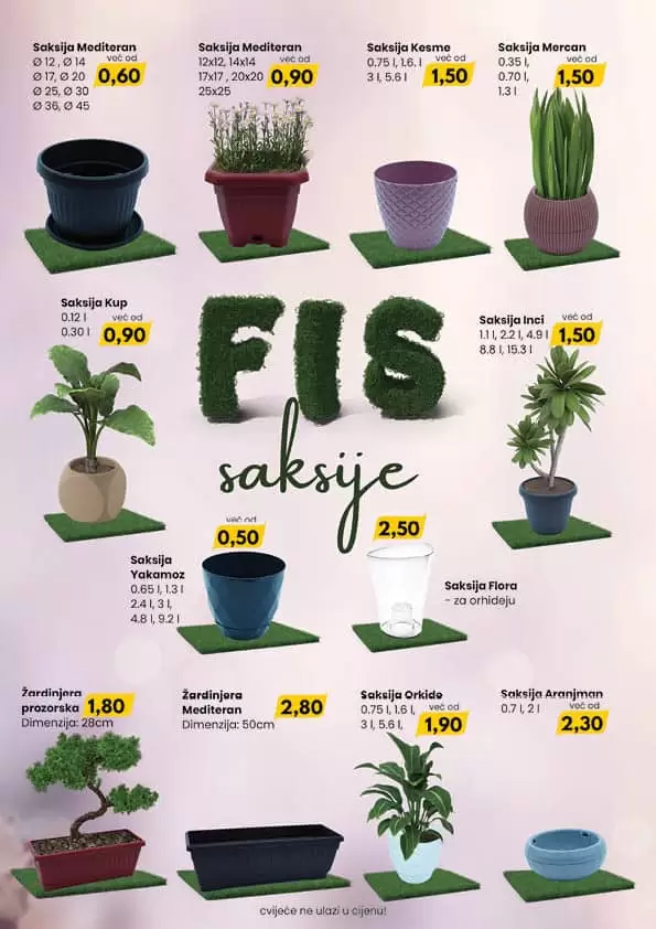 Fis katalog "Proljetno uredjenje' donosi nam sniženje bastenskog namjestaja, električnih kosilica!