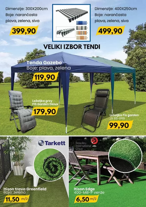 Fis katalog "Proljetno uredjenje' donosi nam sniženje bastenskog namjestaja, električnih kosilica!