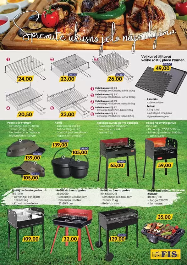 Fis katalog "Proljetno uredjenje' donosi nam sniženje bastenskog namjestaja, električnih kosilica!