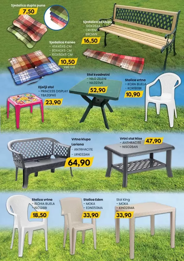 Fis katalog "Proljetno uredjenje' donosi nam sniženje bastenskog namjestaja, električnih kosilica!