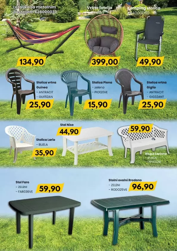 Fis katalog "Proljetno uredjenje' donosi nam sniženje bastenskog namjestaja, električnih kosilica!