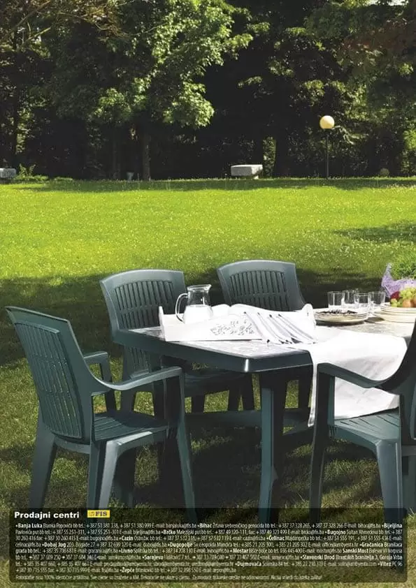 Fis katalog "Proljetno uredjenje' donosi nam sniženje bastenskog namjestaja, električnih kosilica!