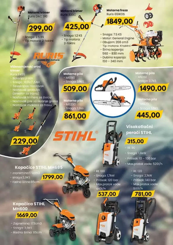 Fis katalog "Proljetno uredjenje' donosi nam sniženje bastenskog namjestaja, električnih kosilica!