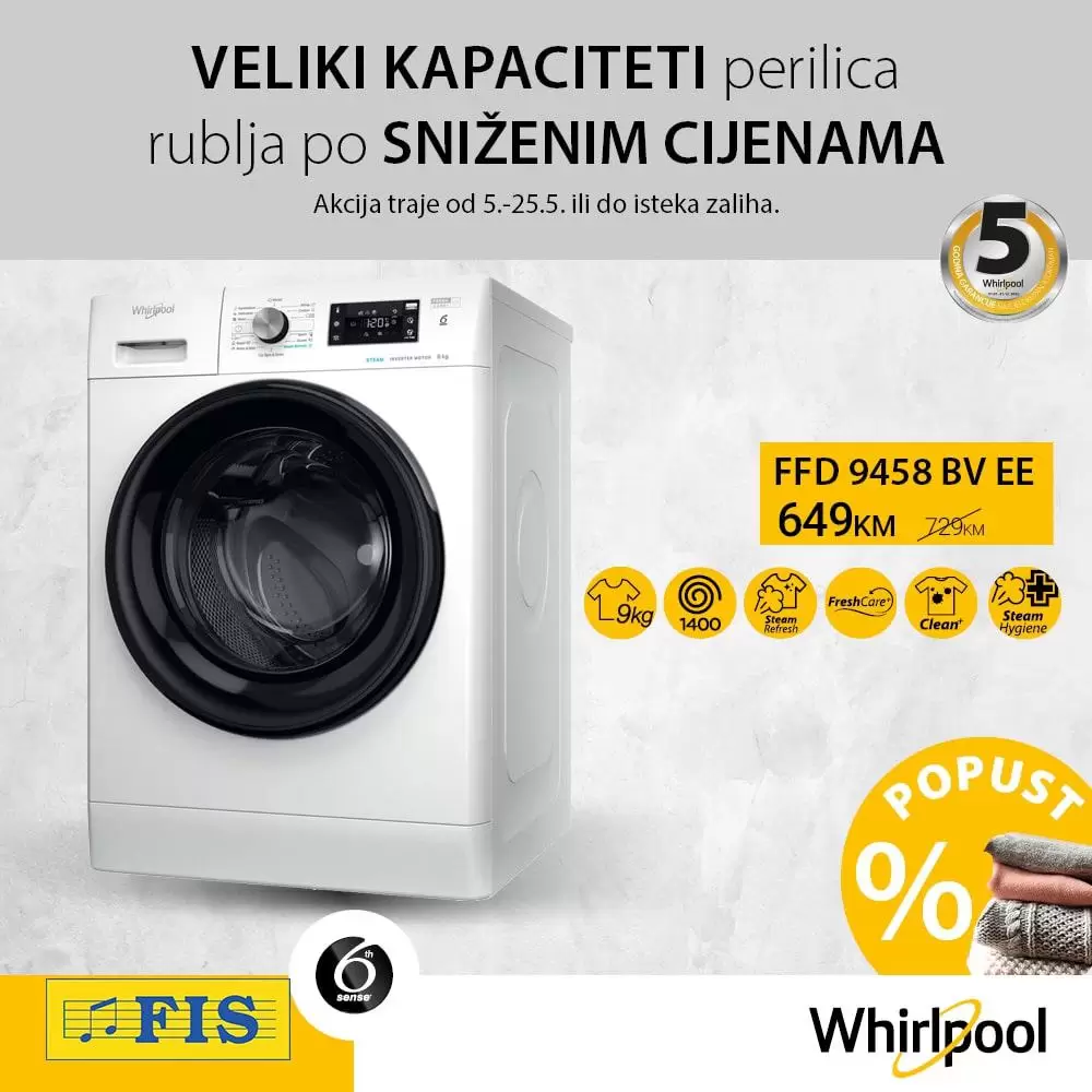 FIS sniženje Perilice rublja Whirpool  05-25.05.2022. 