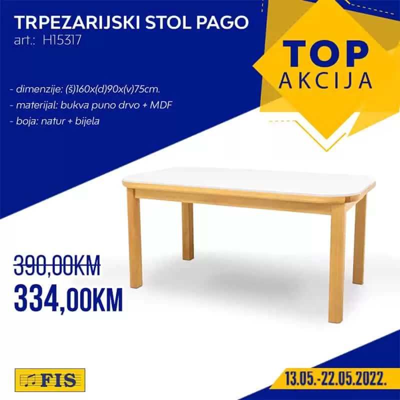 Fis TOP akcija za TOP artikle donosi nam odlične cijene tekstila, namještaja, bijele tehnike. Na sniženju su i bazeni i sudoperi za kuhinju.