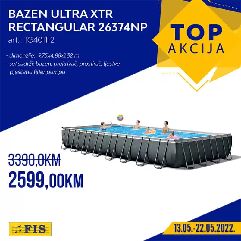 Fis TOP akcija za TOP artikle donosi nam odlične cijene tekstila, namjes3taja, bijele tehnike. Na sniženju su i bazeni i sudoperi za kuhinju.