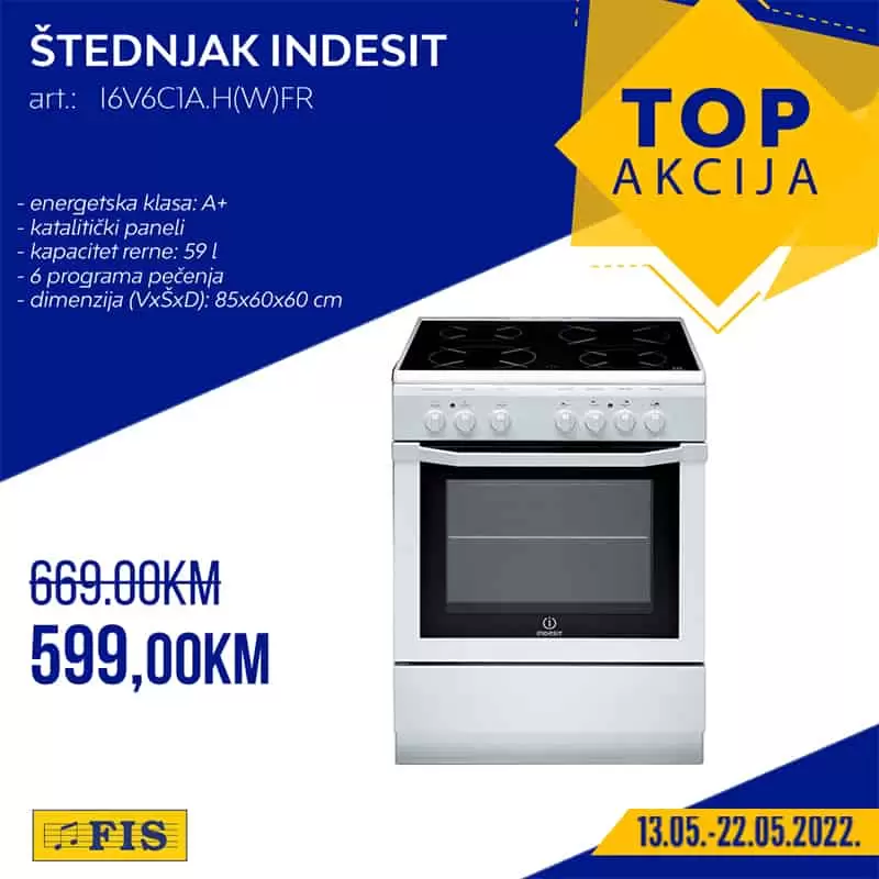 Fis TOP akcija za TOP artikle donosi nam odlične cijene tekstila, namjes3taja, bijele tehnike. Na sniženju su i bazeni i sudoperi za kuhinju.