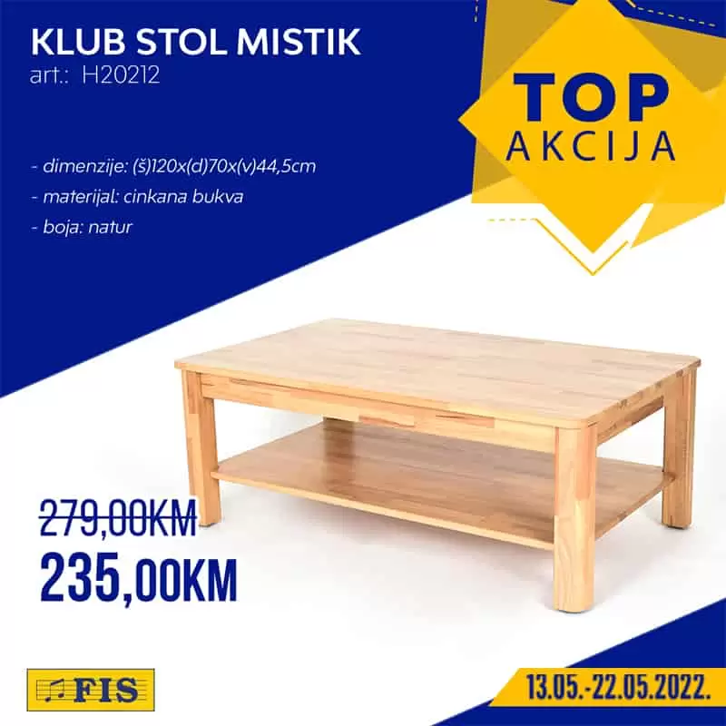 Fis TOP akcija za TOP artikle donosi nam odlične cijene tekstila, namjes3taja, bijele tehnike. Na sniženju su i bazeni i sudoperi za kuhinju.