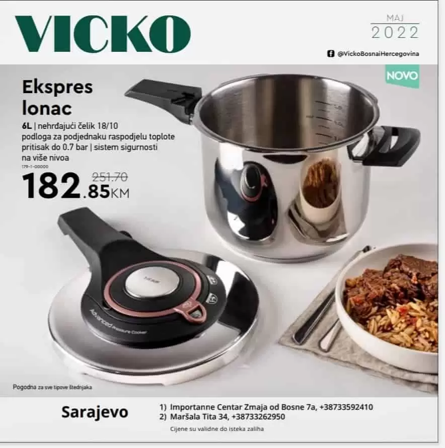 Vicko katalog donosi nam sjajne cijene posudja, aparata za kuhinju. Pogledajte neodoljivu Vicko ponudu i obaveznoo posjetite Vicko prdavnice.
